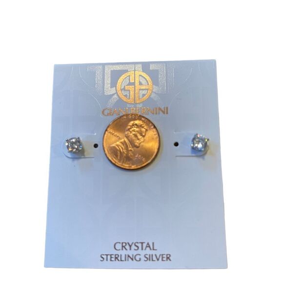 NWT Giani Bernini sterling silver crystal post earrings - Picture 3 of 3
